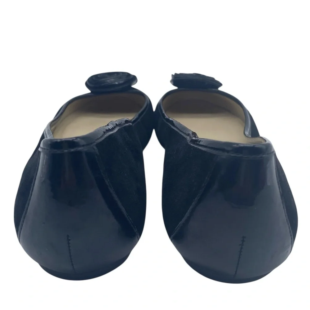 Talbots Womens Shoes Leather Flats 10 WIDE Black Slip On Sleek Business Casual - Picture 8 of 12